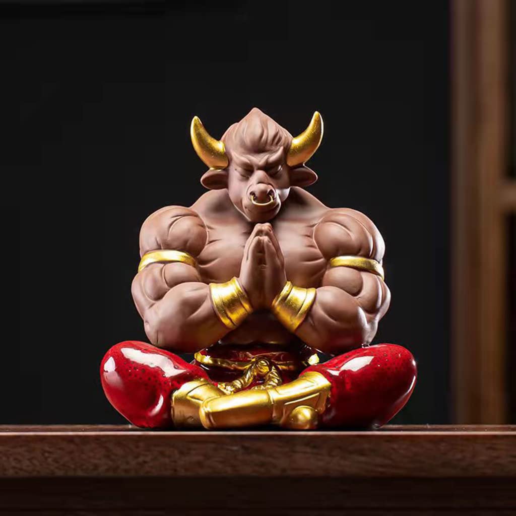 Amazon.co.jp: 牛魔王 きゅうまおう 座禅 瞑想 悪魔 妖怪 西遊記 置物
